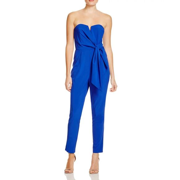 Yumi Kim "Hot To Trot" Royal Blue Strapless Jumpsuit Small Party Cocktail Chic - Picture 10 of 10